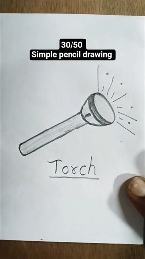 how to draw a torch 🔦 easily with pencil for beginners #stepbystep #quickdraw #easydraw #markers