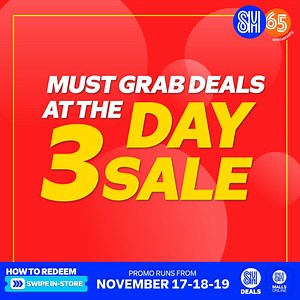 181 reactions · 3 comments | AweSM finds at the 3-day sale! Make sure to visit SM this weekend for your early Christmas shopping and you can save up to 50% off with discount coupons!  Download, register, and swipe the coupon in-store using the SM Malls Online App to avail the discount. See more details and grab coupon here: https://gosm.link/3sJqvRB | SM Deals | Facebook