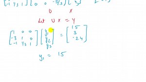 Proceed as in Example 5 and use the corresponding LU-factorization from Problems 1-10 to solve the given linear system of equations. ( -3 2 1 9 3 2 3 1 -1 )( x1 x2 x3 )=( 15 3 -24 ) | Numerade