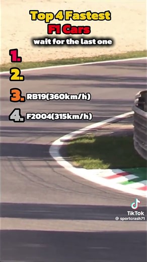 Top 4 fastest F1 Cars 🏎💨