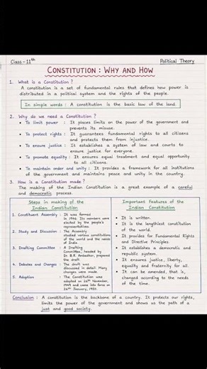 class 11 political science chapter-1 notes easy and simple #class11 #notes #simple #easy 📝📑