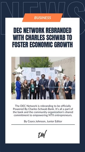 Big news for Southern Dallas & North Texas entrepreneurs! @thedecnetwork is now officially Powered by @charlesschwab Bank—a bold, 7‑year partnership bringing financial education, mentoring, and flagship event support to over 9,000 local founders annually 🎉 ￼ ￼ What excites you most: • Schwab’s MoneyWise workshops? • One-on-one mentorships with industry pros? • Or more community events like Dallas Startup Week and Women X Tech? 🤔 Drop your thoughts below ⬇️ and tag a founder who needs this! #ia