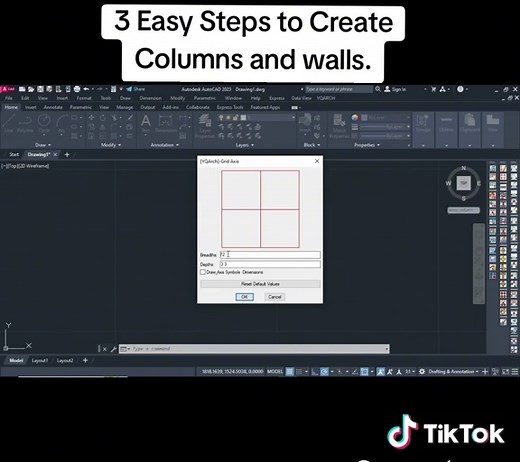 Creating Aligned Columns and Walls in AutoCAD: 3 Steps