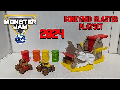 2024 Spin Master Monster Jam Mini Jams Boneyard Blaster Playset Unboxing And Review