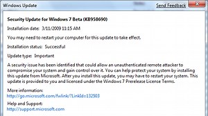 Windows 7 beta gets its first security update