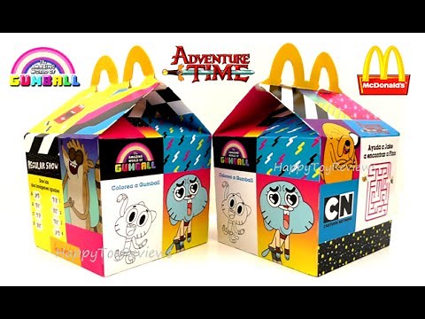 2016 McDONALD'S CARTOON NETWORK ADVENTURE TIME REGULAR SHOW AMAZING WORLD OF GUMBALL HAPPY MEAL BOX