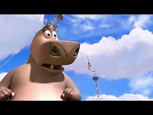 Madagascar 3 - Melman And Gloria Practice Tightrope Walking Clip