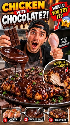 I Cooked Chicken With Chocolate… Would You Try It? 😳🍫 #shorts #usa #cooking #food