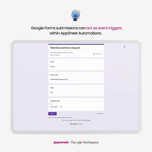 #GoPoTuesdayTips : Build AppSheet automations using Google Forms. Now available in beta✨