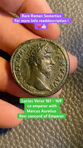 Lucius Verus Sestertius RIC1309 #coincollecting #ancienthistory #metaldetecting #treasuresearch #rom