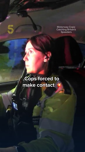PCs Emily and Susan are tailing suspects when they get intel about possible weapons onboard. Armed response units take over the pursuit, ramming the car off the road before holding them at gunpoint 🚨 💥 #motorwaycops #crash #police | Channel 5