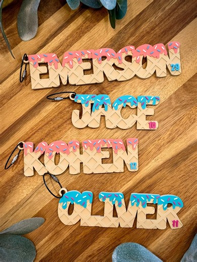 Ice Cream Drip Name Personalized Bag Tag – Baseball Bag Tag – Softball Bag Tag – Backpack or Sports Bag Tag – Custom Colors - Etsy