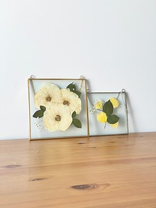 Glass Frame for Pressed Flowers, Leaf and Artwork - Hanging Square Metal Picture Frames, Clear Double Glass Floating Frame Decor - Set of 2 - Etsy