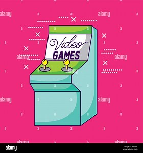 video game arcade symbols background vector illustration Stock Vector Image & Art - Alamy