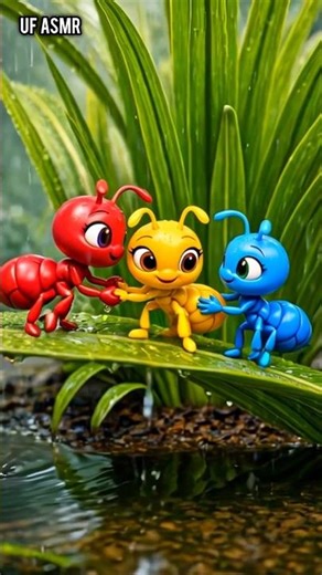 Three Colorful Ants in the Rain 🌧️🐜 | Cute Jungle Cartoon Short