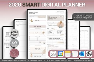 2026 Digitaler Tagesplaner für Goodnotes im minimalistischen Theme. SMART-Integration mit Apple-Apps etc - Etsy.de