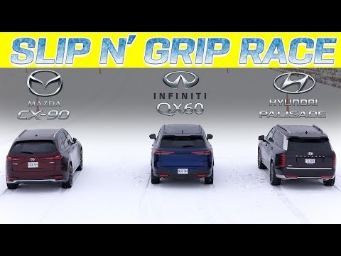 3Row AWD Snow Battle! 2026 Hyundai Palisade Hybrid vs Mazda CX 90 PHEV vs Infiniti QX60 Sport.