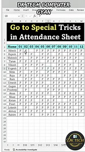 1.2M views · 9K reactions | Go to special Tricks in Attendance Sheet  . . #short #shorts #fblifestyle #dktechcomputergyan | DK TECH Computer GYAN | Facebook