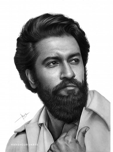 11K views · 265 reactions | Time-lapse Drawing Process @vickykaushal09 #pencilportrait #pencilsketch #pencildrawing | Harsh Guru Arts | Facebook