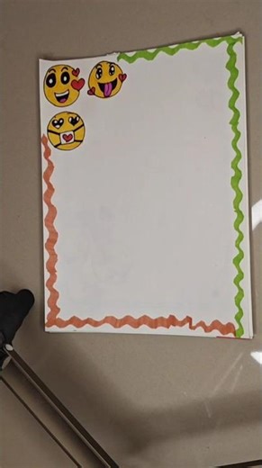 Easy Cute Boarder Design For Project Work Front Page Boarder Design #art #drawing #shorts #viral