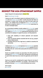 📌Alam nyo bang pwedeng mag request ng Visa Sponsorship sa COMPANY or sa FUTURE BOSS ng ibang bansa kung saan nyo gusto mag apply? Ipinapakita sa video na ito kung paano gumawa ng sample letter para sa VISA SPONSORSHIP. Maari po kayong mag request ng iba pang docomentong sample or interview question and answer. Mag comment lang sa baba. ❤️ #visa #VisaSponsorship #workingvisa #letter #samples #pinoyabroad #WorkAbroad #OFW #TrabahoAbroad #followers #everyoneシ゚ #everyone #fypシ゚ | i.Assist