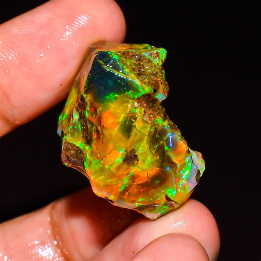 Ethiopian Crystal Opal Rough, Natural Oil Stone (26x20x16 MM) - Etsy