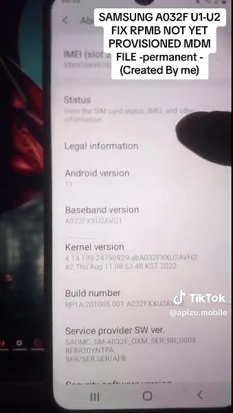SAMSUNG A032F U1-U2 FIX RPMB NOT YET PROVISIONED MDM FILE -permanent -...