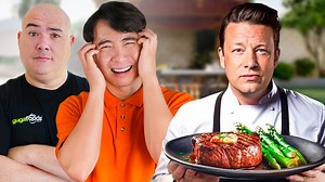 I forced UNCLE ROGER to review Jamie Oliver Steak!