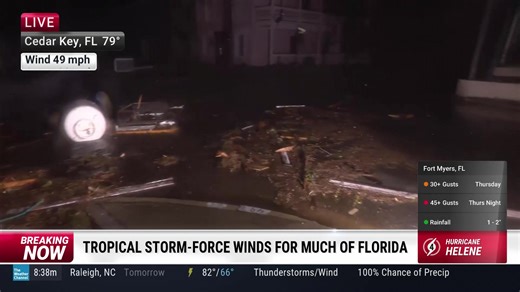 #Hurricane #Helene battered Cedar Key, #Florida one year ago tomorrow. This was the height of it. Record-setting storm surge was measured at 9.3 feet. | Mike Bettes
