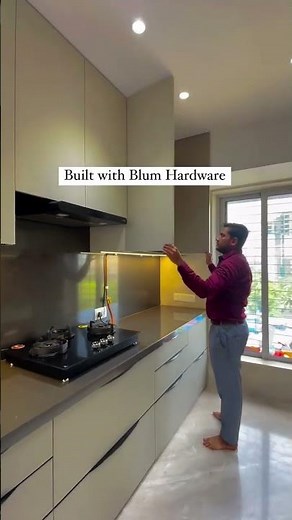 Stunning Parallel Modular Kitchen in Matte Acrylic Finish at Poiser, Kandivali! #kitcheninterior