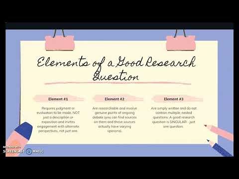 AP Seminar Research Questions PPT