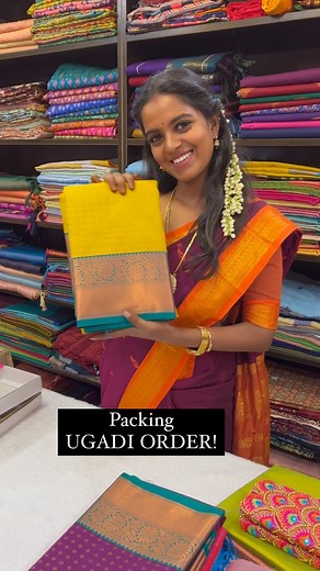 159K views · 820 reactions | Ugadi orders packing! Hurry up guys, book yours! #sareelove #instasarees #hosur #boutique #clothes #aarahboutique #hosurboutique #traditional #culture #linen #instagram #instadaily #softsilksaree #weavingsarees #reelsinstagram #trending #viral #orderonline #vegansilk #instagood #cotton #review #like #saree #tradition #fashion #localbusiness #supportsmallbusiness | AARAH Boutique | Facebook