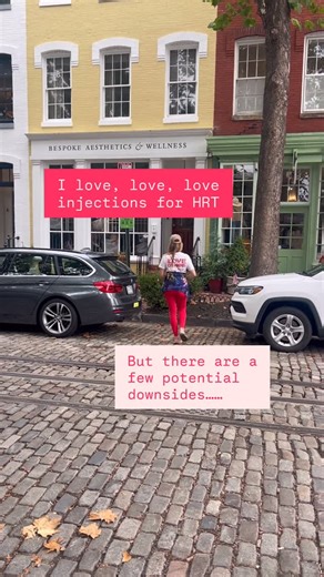 Maria Claps on Instagram: "Hormone injections (estrogen or testosterone) are a very effective option for HRT. But like any method, they come with potential downsides. Here are some of the common challenges people may encounter, along with practical strategies that may aid in managing them: Needle anxiety: Some find the act of using needles stressful. Relaxation strategies can help reduce anxiety. For me, it was more like a visualization strategy that helped quell the initial fear. I literally sa