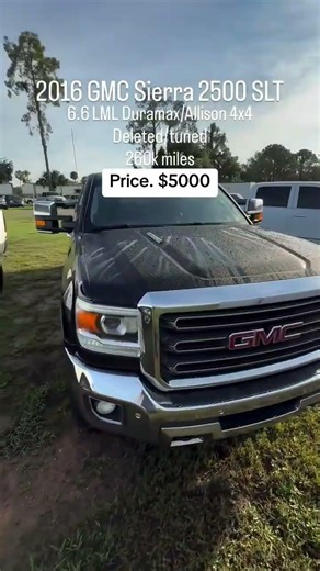 2016 GMC Sierra 2500 SLT 4X4 LML DuramaxAllison with 260k