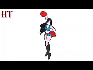 How to Draw A Cheerleader easy Step by Step