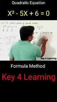 Solve Quadratic Equation by Formula | Maths Short Video | Class 10 Chapter 4 | How to solve Equation