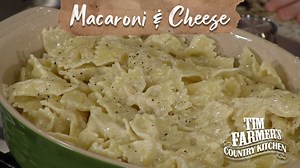 Stray from the traditional mac and cheese for a made-from-scratch White Mac & Cheese recipe from our granddaughter Taryn! | Tim Farmer's Country Kitchen
