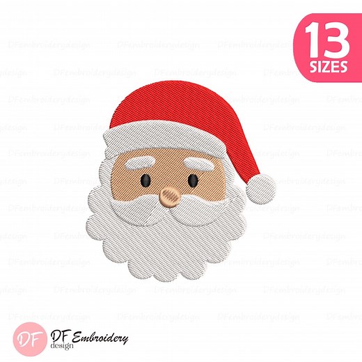 Santa Claus Face Embroidery Design: Christmas Holiday Pattern (digital Download) - Etsy