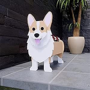 Dog Planter, Storage Containers Planters, Garden Pet Pots Decorative Ornaments, Animal Shaped for Home, Outdoor Plants, Handmade Pots. (Corgi)