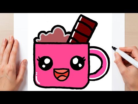 Cute Coffee mug drawing for Beginners | Step by Step How to draw coffee mug