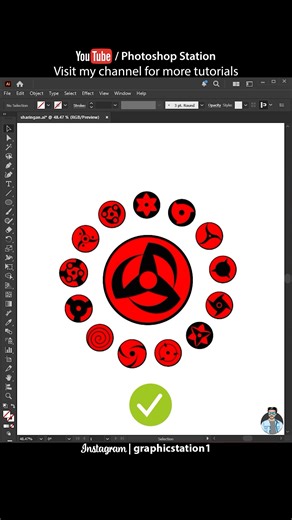 How to Place Objects Along a Path in #illustrator #shorts