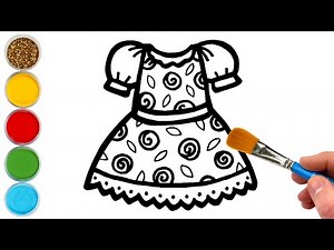 Dress for Doll Drawing, Painting and Coloring for Kids & Toddlers | Basic Picture Tips