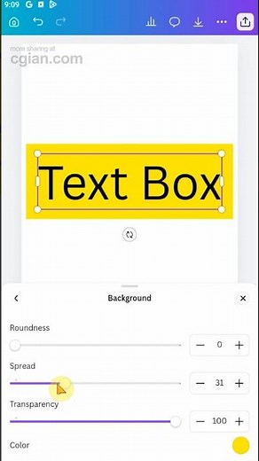 How to add colour to text box in Canva Mobile #canvatutorial #canva #cgian