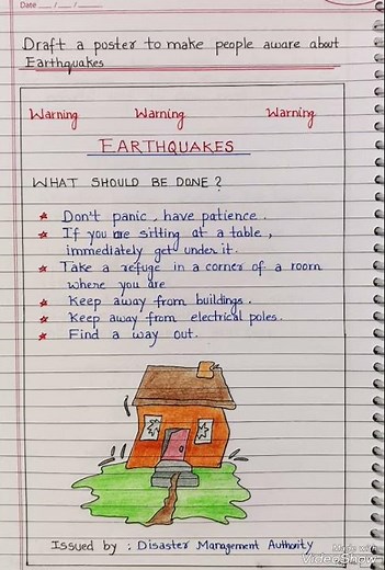 Poster making on earthquake and safety measures taken during earthquake poster making format