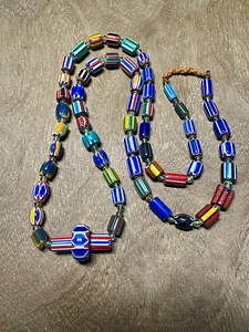 Handmade Chevron Glass Bead Necklace: Nepal Tribal Boho Jewelry - Etsy