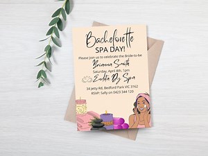 Bachelorette Spa Party Invitation Template Printable, Pamper Party Birthday Invite, Editable Spa Party Invitation, Hight Night Pamper Party - Etsy UK