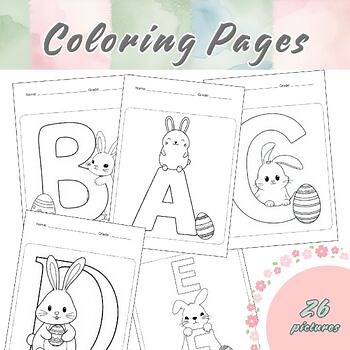 A-Z Easter Bunny Coloring Pages – 26 PDF Files