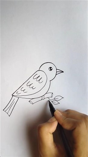 Easy Bird Drawing Tutorial ll How to draw a bird ll for Kids #easydrawing #shorts #unique #birds