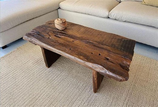 Handmade Rustic Live Edge Reclaimed Wood Coffee Table – Solid Natural Centerpiece - Etsy