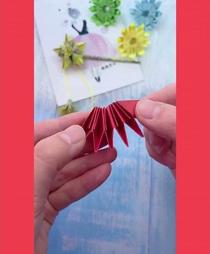 DIY Flower Stick | Easy Paper Flower with Stem Tutorial #shorts
